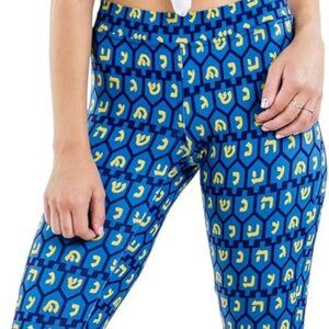 Women's Chanukah Hanukkah Dreidel Leggings by TipsyElves XXL / Hard to Find Item